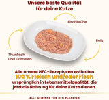 Almo Nature HFC Nourriture humide naturelle pour chat – Thon et crevettes, paquet de 24 (24 x 70 g)