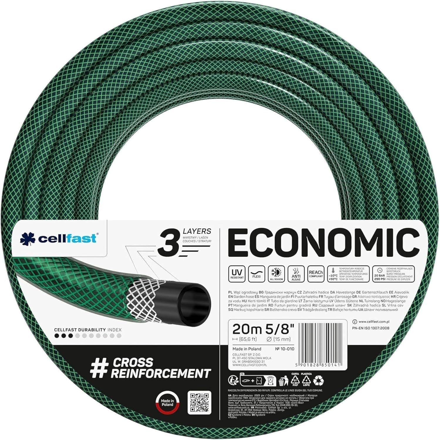 Tuyau d'arrosage Cellfast ÉCONOMIQUE 20m, 5/8", 10-010
