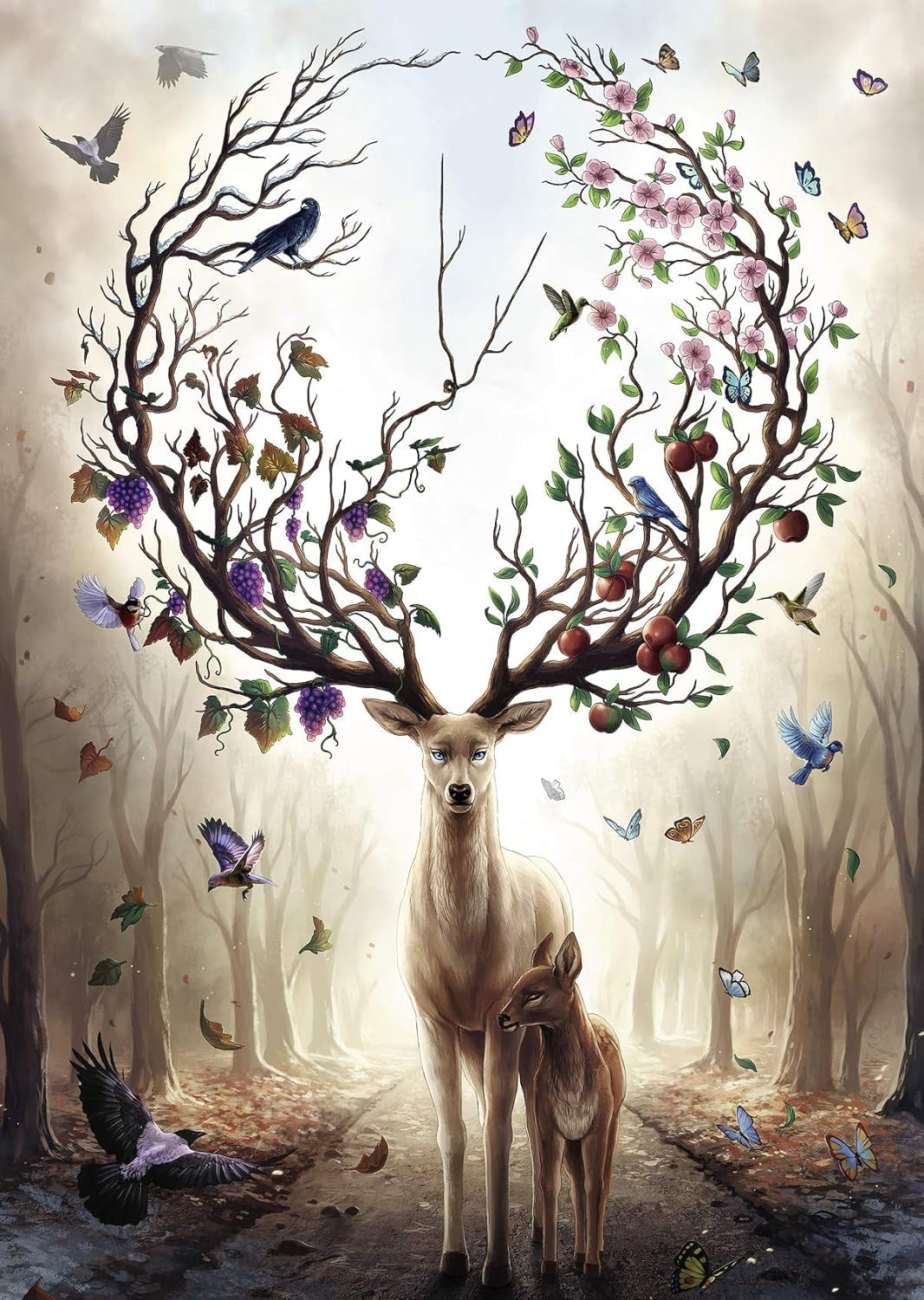 Ravensburger Puzzle 12000459 - Magic Deer - Puzzle 1000 pièces pour adultes et enfants à partir de 14 ans, puzzle cerf Puzzle Naty Shop Design ancien