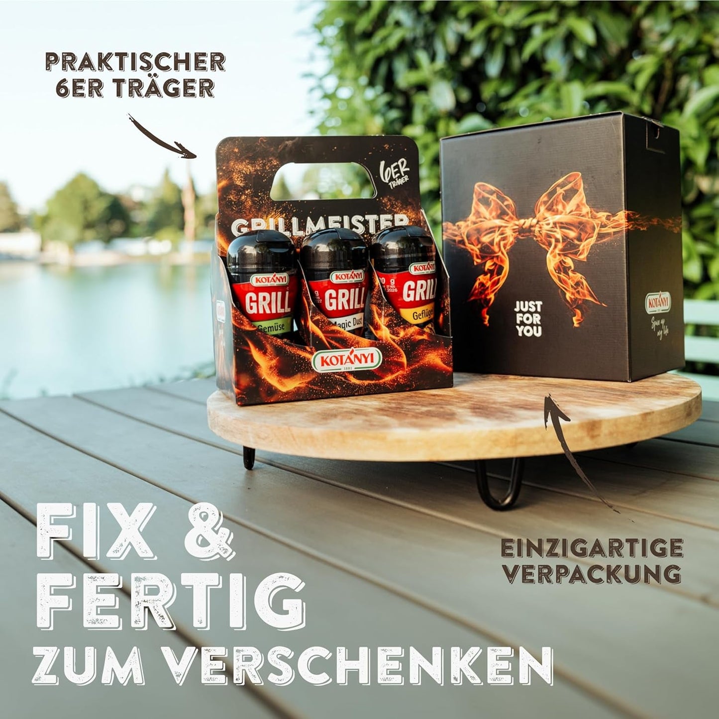 KOTÁNYI Coffret cadeau d'épices pour grillades - 6er Carrier - Cadeaux pour hommes - Grill Zubehör & Spice Set für jedes BBQ - Grill Zubehör inkl. Magic Dust - [Jetzt Geburtstagschenken für Männer bestellen!]