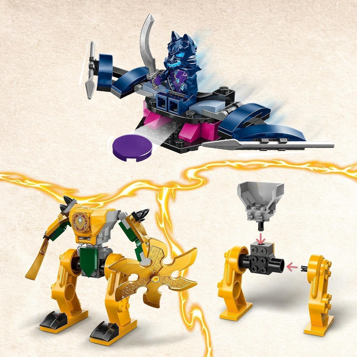 LEGO NINJAGO Le Battle Mech d'Arin, jouet Ninja pour les enfants à partir de 4 ans Avec figurines Incl. Arin avec mini katana, figurines et robots, petit cadeau pour garçons et filles 71804 Jeux de construction Besuche den LEGO-Store