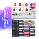Craie à cheveux Magicat pour filles I 10 couleurs lavables et 5 élastiques à cheveux I Cadeau pour les filles de 4 à 10 ans I Cadeau créatif pour la fête d'anniversaire des enfants 2025 I Coloration pour cheveux Naty Shop sûre et colorée