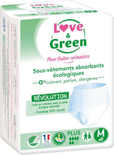 Sous-vêtement absorbant adulte hypoallergénique et écologique, taille M, 8 pièces