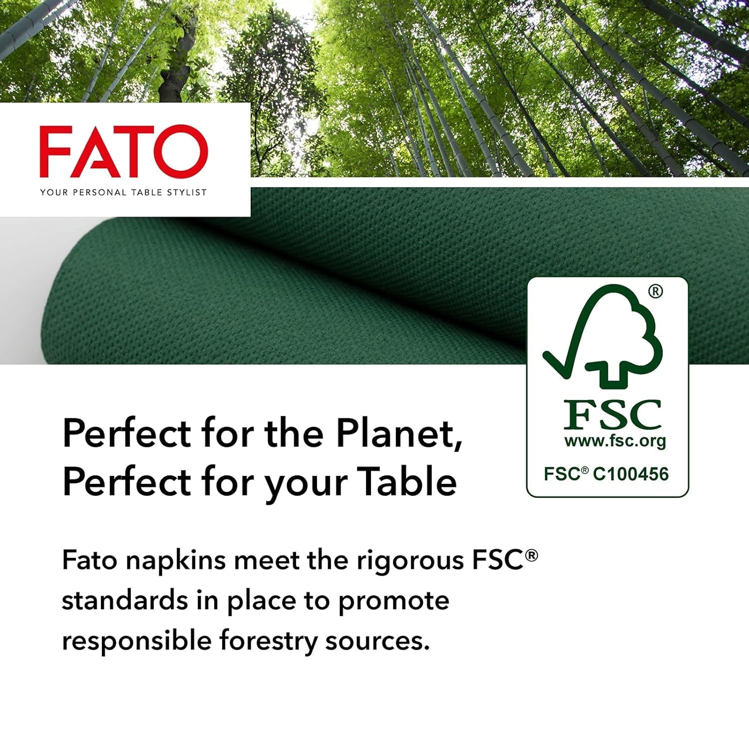 , Serviettes en papier jetables douces et délicates, paquet de 40 serviettes taille 38 x 38 pliées en 4 2 couches de couleur blanche, papier 100 % pure cellulose, certificats FSC (lot de 3)