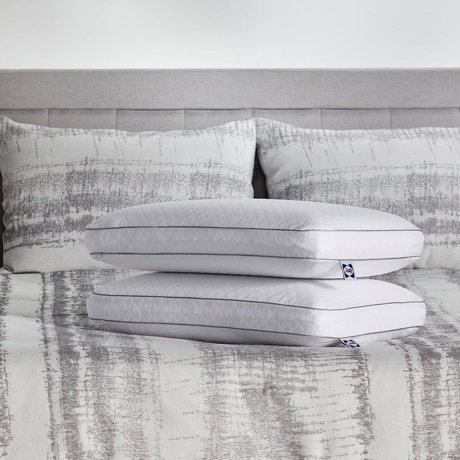 Oreiller en mousse à mémoire de forme Sealy Essentials Standard Blanc 2 pièces Naty Shop Oreillers standard 2 pièces