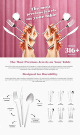 Karaca Amour, set de 84 couverts pour 12 personnes Cuisine Naty Shop