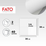 , Serviettes en papier jetables douces et délicates, paquet de 40 serviettes taille 38 x 38 pliées en 4 2 couches de couleur blanche, papier 100 % pure cellulose, certificats FSC (lot de 3)