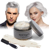 Teinte de cheveux violette 4,23 oz, coloration temporaire avec pinceaux, cire de coiffure pour hommes et femmes, crème capillaire instantanée, pommade de coiffure naturelle, bricolage cosplay Halloween, cire pour cheveux, teinture pour cheveux Naty Shop blanc