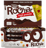 Barres aux noisettes glacées au chocolat riches en protéines - 100 % biologiques, végétaliennes, barres de fruits, sans produits laitiers, sans gluten, sans sucre raffiné - 16 barres x 40 g