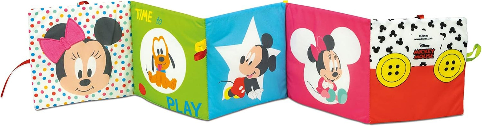 Clementoni 17721 Disney Baby - Livre en tissu, jouet de voyage polyvalent pour bébé, livre d'images crépitants et grinçants pour nouveau-nés à partir de 0 mois Jouets pour bébés Naty Shop