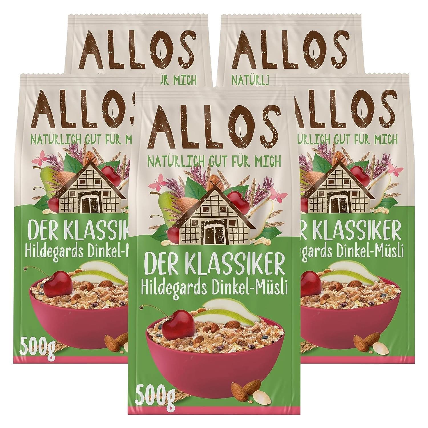 Allos, muesli aux petits fruits non sucré, pack 5 x 500 grammes Céréales Naty Shop Muesli d'épeautre d'Hildegarde