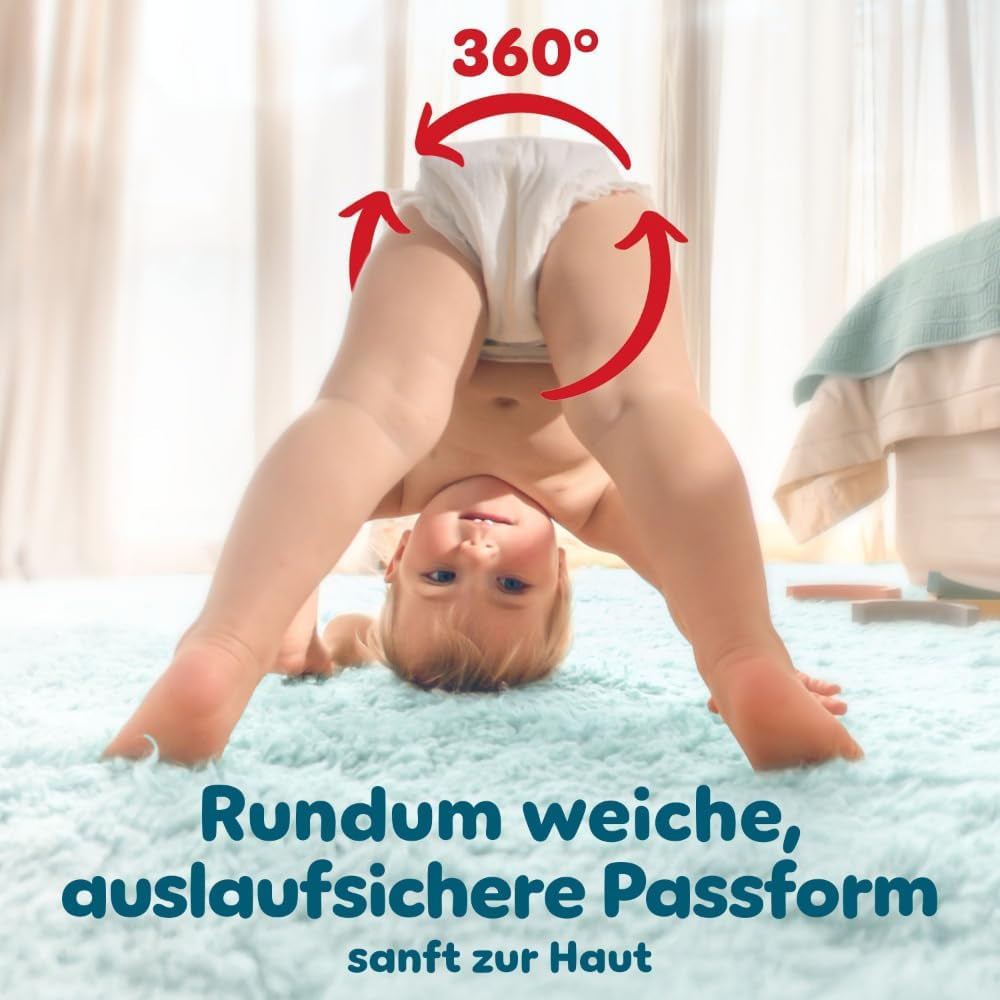 Pampers Premium Protection Pants taille 5, 144 couches, 11 kg - 17 kg, avec réglage à 360° et poignets anti-fuites souples pour un confort et une protection optimaux