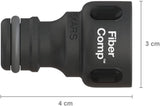 Connecteur de robinet Fiskars, pour robinets, Ø 21 mm (G 1/2"), FiberComp, taille universelle, 10 g, noir/orange, 1027053