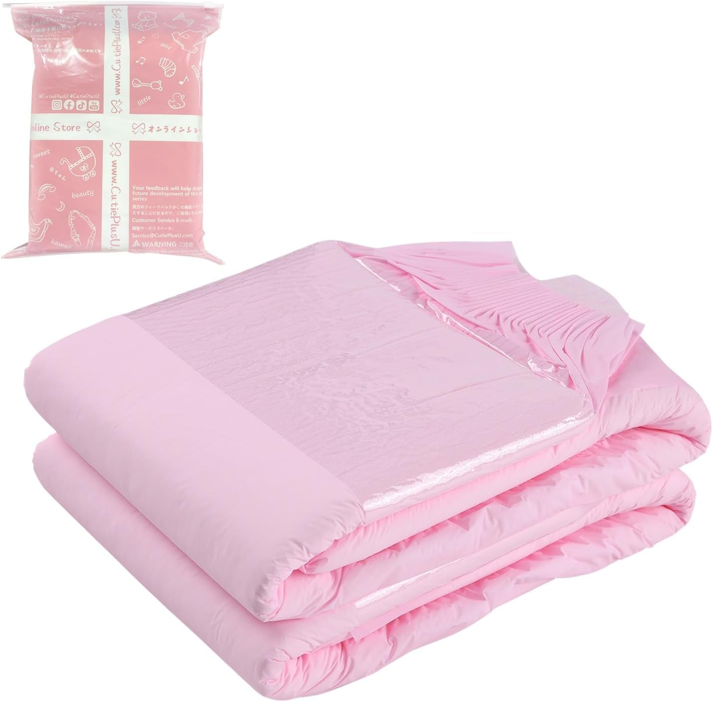 CutiePlusU Couches pour adultes, surface sèche, absorption maximale pendant la nuit, couches jetables pour incontinence – bleu, rose, blanc, lot de 3 (moyen 71-96 cm)