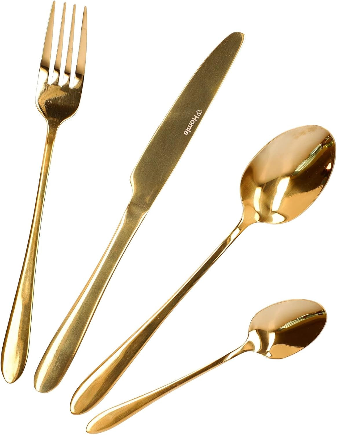 HOMLA Abele Besteckset Für Vier Personen 16-Teilig Edelstahl Hygienisch Elegant Leicht Zu Reinigen Gold Kitchen Naty Shop