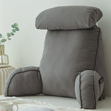 Oreiller de lecture avec accoudoirs, coussin de dossier de canapé, coussin de livre pour lit, avec rouleau de cou amovible, coussin de soutien de chaise pour se détendre, jouer, lire, regarder la télévision