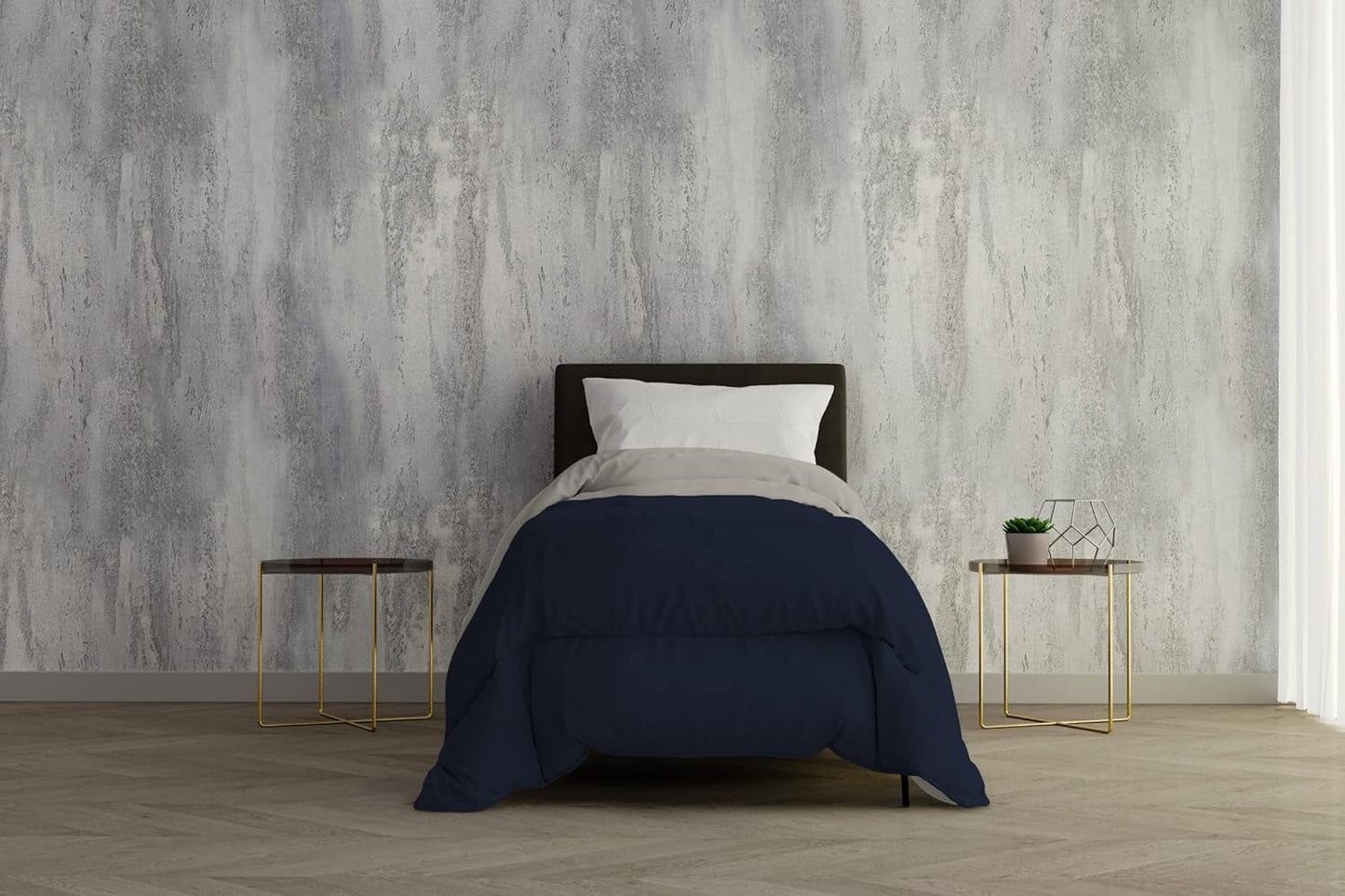 Literie italienne, couette d'hiver, taupe/crème, 250X200Cm Naty Shop courtepointes et couettes Bleu foncé/gris clair 150X200Cm