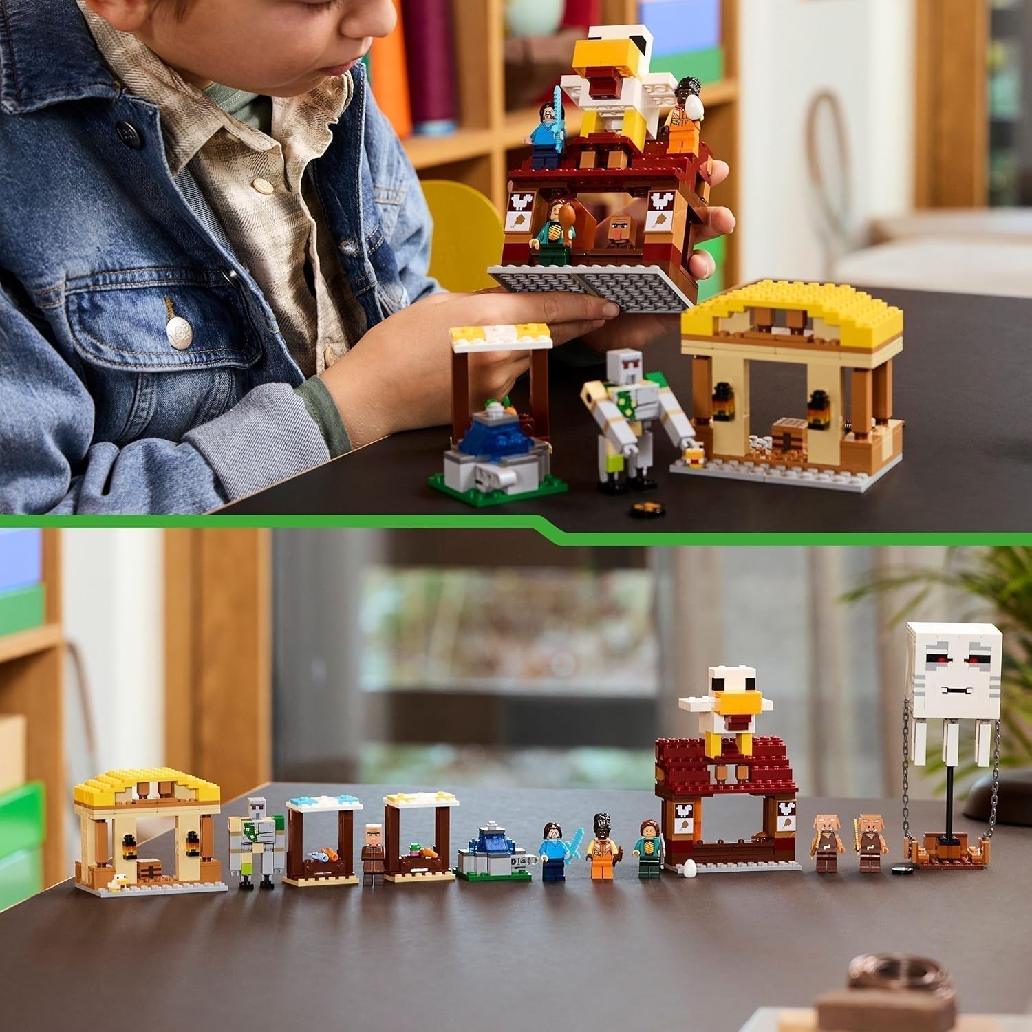 LEGO Minecraft Ghast Balloon Attack - Jouet de joueur pour enfants - Jeu de construction de jeu vidéo avec maison, poulet et Golem - Produits de film pour garçons à partir de 10 ans - 21273 Jeux de construction Beuche den LEGO-Store