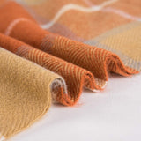 G Lake Couverture à carreaux orange en acrylique doux réversible à franges colorées, cadeau pour décorations de Noël 127 cm de large x 170,2 cm L-lits et couvertures orange citrouille G Lake