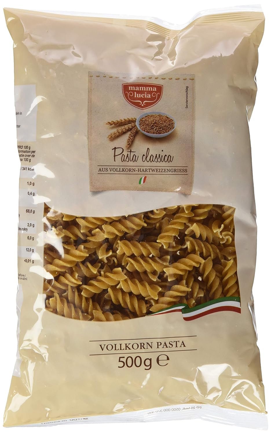 Pâtes spirales aux grains entiers, 500 g