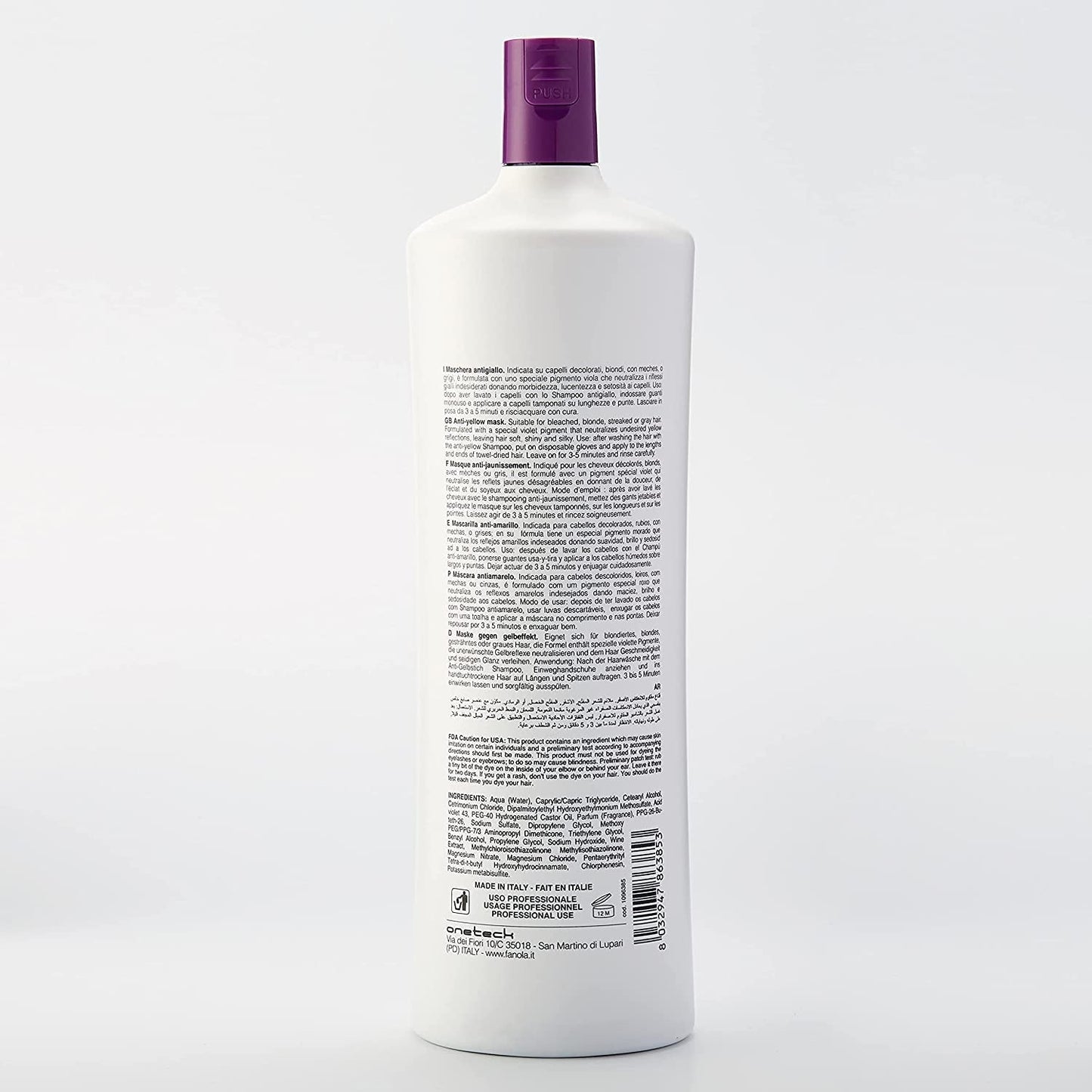 Fanola No Yellow Mask - soin soin, 1 litre Naty Shop masque capillaire