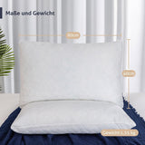 Oreiller EGO HOME à mémoire de forme 40x80 cm avec mousse à mémoire de forme déchiquetée - Oreiller cervical respirant et ergonomique pour dormeurs sur le côté, sur le dos ou sur le ventre - Certifié Oeko-Tex - Housse lavable