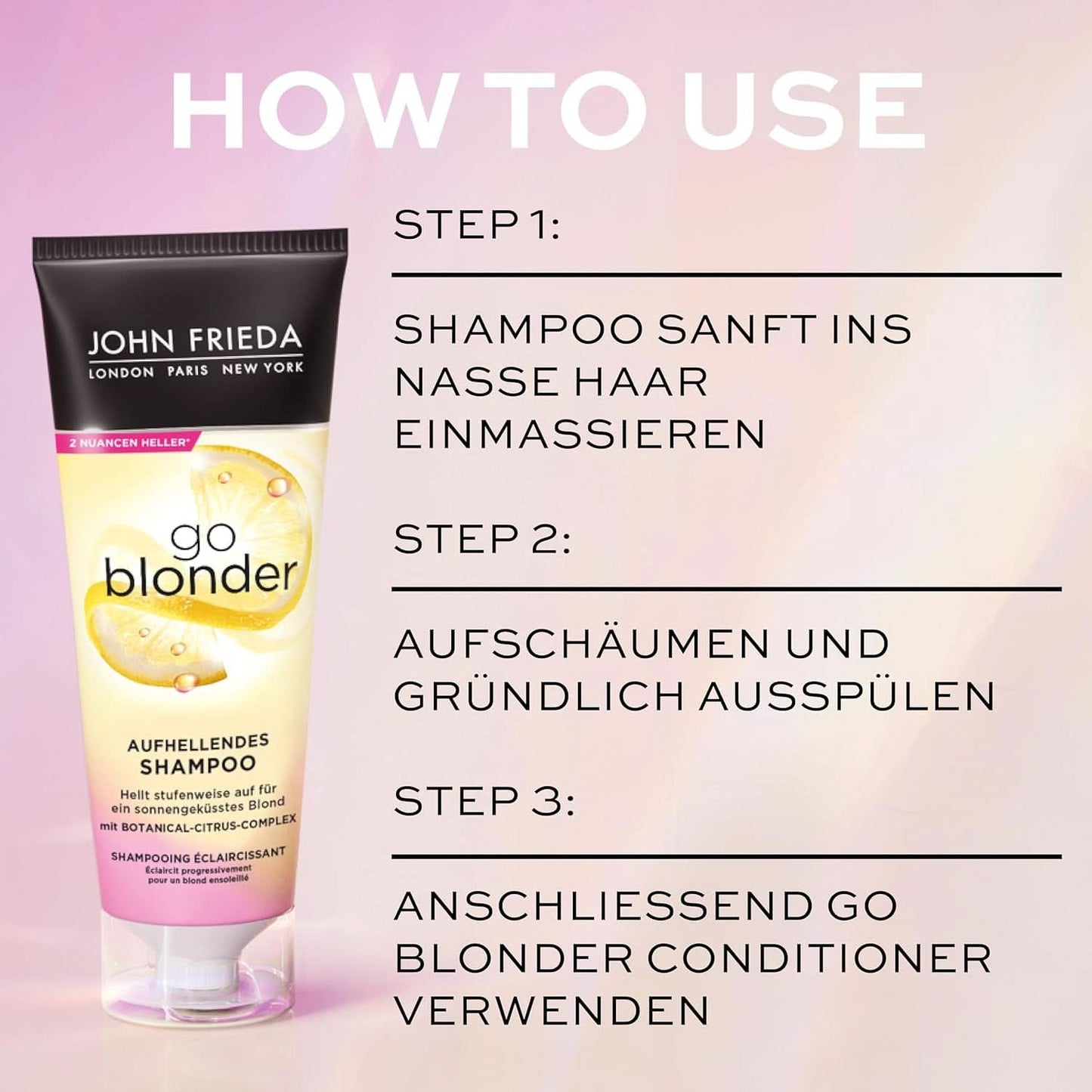 John Frieda Sheer Blonde Go Blonder Shampooing, 250 ml Douche et Bain Naty Shop