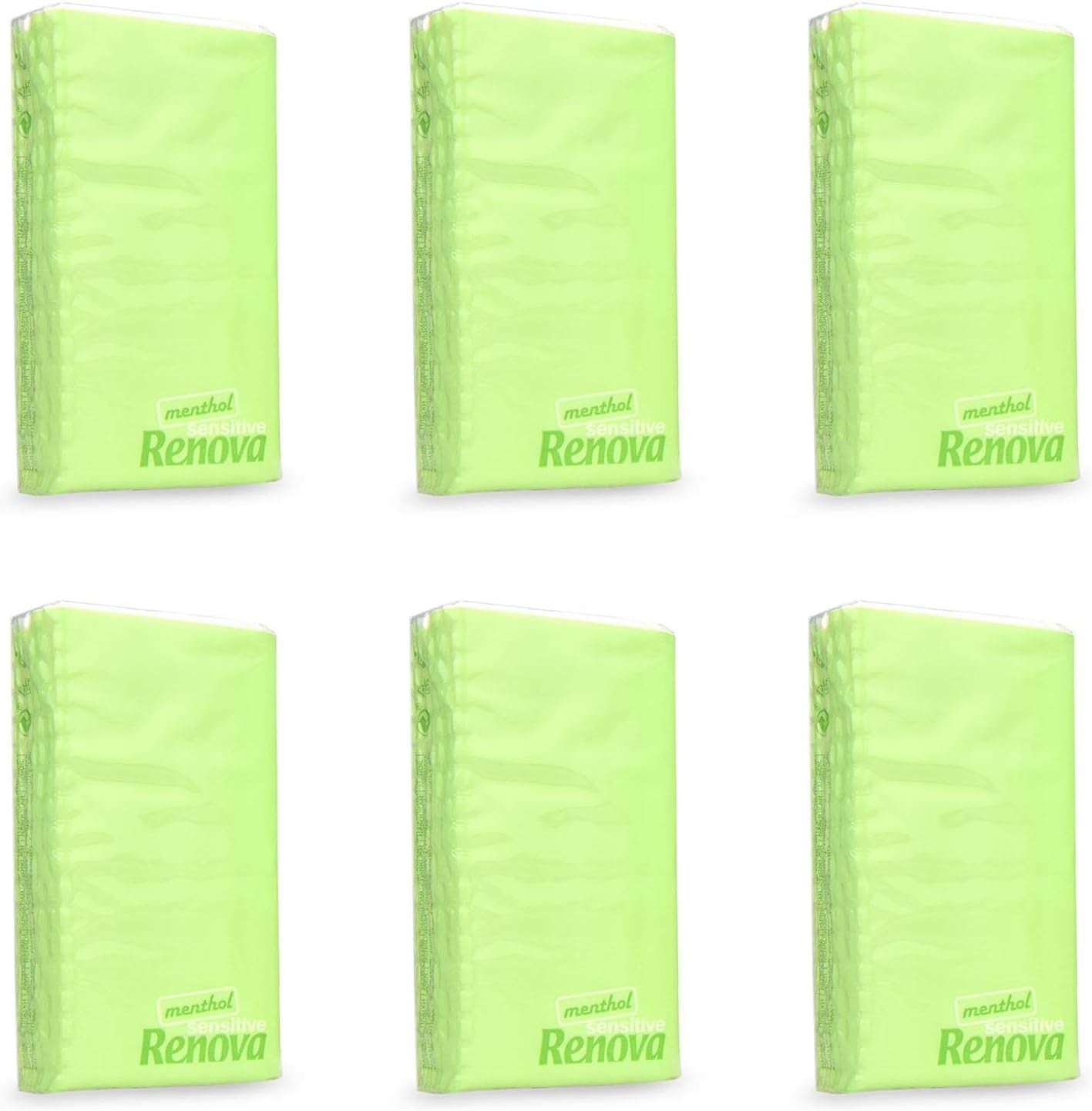 Mouchoirs de Poche Renova SENSITIVE MENTHOL 6 Pack Regular Blanc 1 Pièce (Pack de 6)