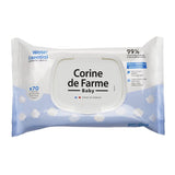 - Lingettes bébé Change Water Essential x70 - Produit de toilette en fibres végétales - Eau ultrapurifiée à 99% - Hygiène dès la naissance - Couvercle refermable