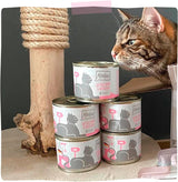MjAMjAM - Nourriture humide de qualité supérieure pour chats - Paquet de 6 poulet juteux et saumon sauvage (6 x 400 g) sans céréales avec viande supplémentaire