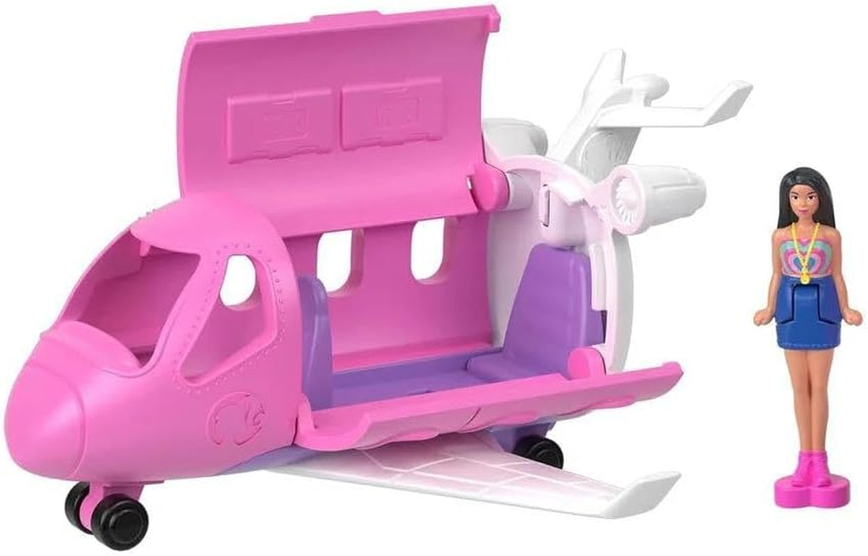 Mini BarbieLand Barbie Ensembles de poupée et de véhicules jouets, poupée de 1,5" et véhicule jouet surprise emblématique à changement de couleur, HYF40
