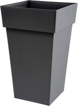 Plastiques 13635 G.ANT SX3 Pots de fleurs en polypropylène Toscane, 39 x 39 x 65 cm, gris