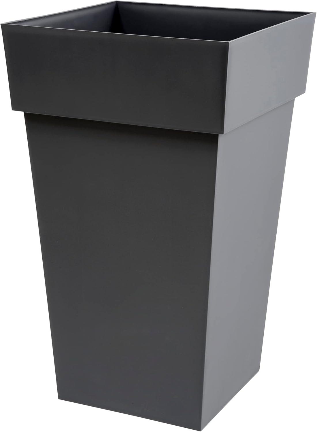Plastiques 13635 G.ANT SX3 Pots de fleurs en polypropylène Toscane, 39 x 39 x 65 cm, gris
