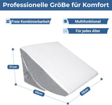 Oreiller compensé réglable, oreiller de lecture en mousse haute densité avec rouleau de cou pour lit et canapé, cale de lit ergonomique pour l'apnée du reflux du sommeil, oreiller de jambe, oreiller de dos pour lire, jouer ou regarder la télévision