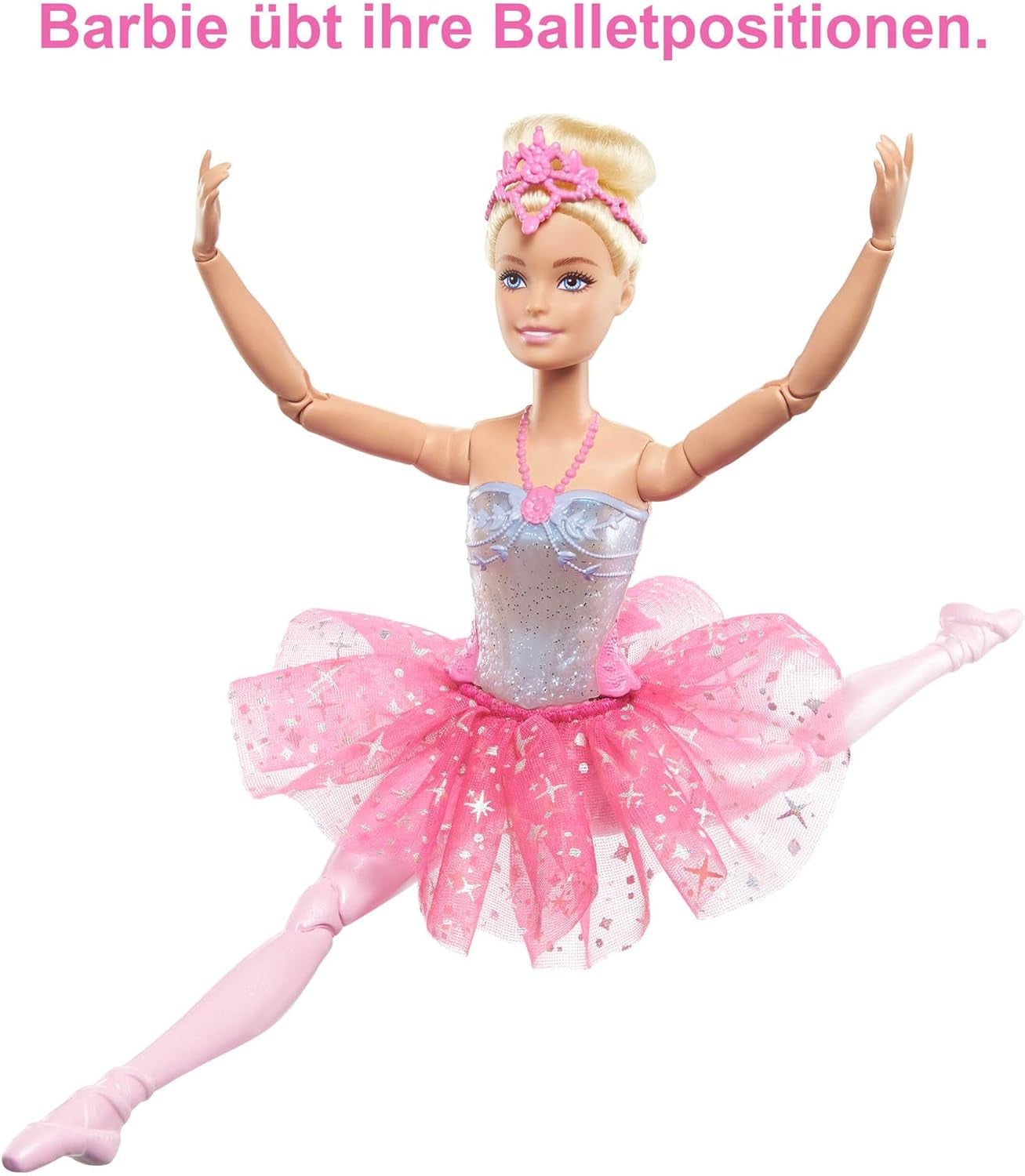 Barbie Dreamtopia Poupée Ballerine Magique avec Lumières, Tutu Rose et Cheveux Blonds, 5 Effets Lumineux et Sonores, Barbie Positionnable, 3 Ans et Plus, HLC25