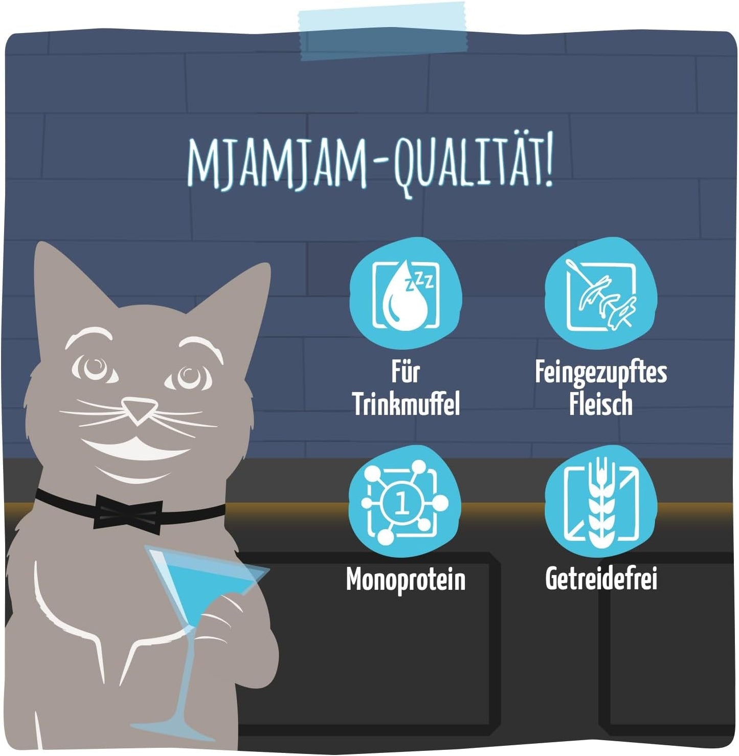 MjAMjAM - Délicieuse boisson pour chat - Cocktails - Filets de saumon effiloché, paquet de 20 (20x40), sans céréales