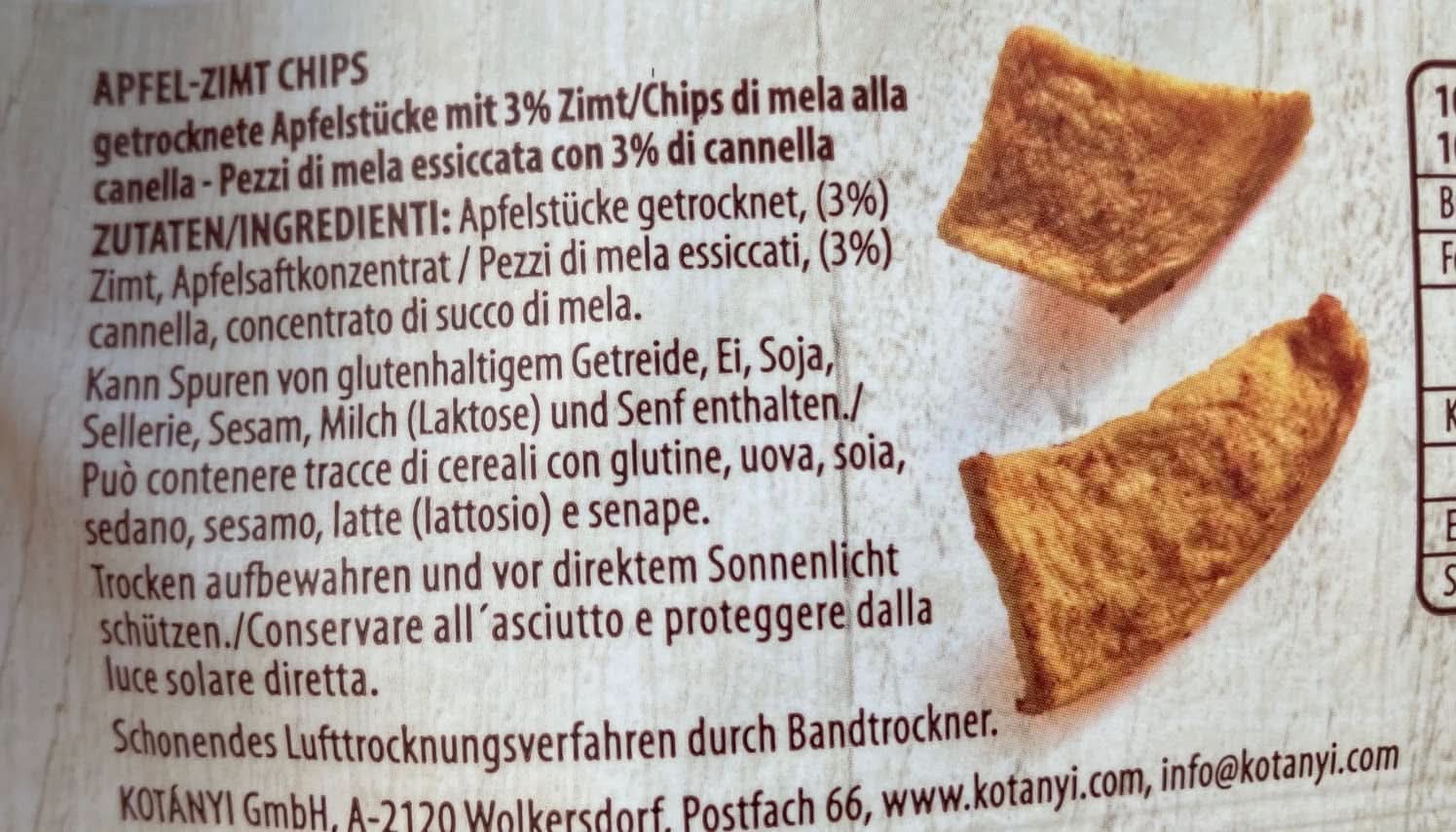 Morceaux de pommes séchées Kotanyi à la cannelle, 100 % naturel, 9 x 40 grammes Produits déshydratés Naty Shop
