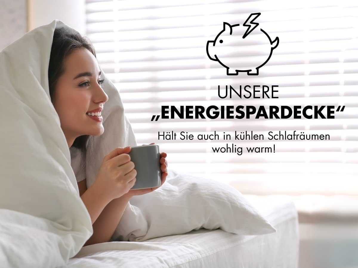 Couverture à économie d'énergie Traumnacht - Couverture d'hiver extra chaude avec un grammage de 1 685 g, 100% microfibre, lavable à 60 degrés, 135X200 cm, certifiée Oeko-Tex, produite selon la norme de qualité allemande Couvre-lits et couettes Naty Shop