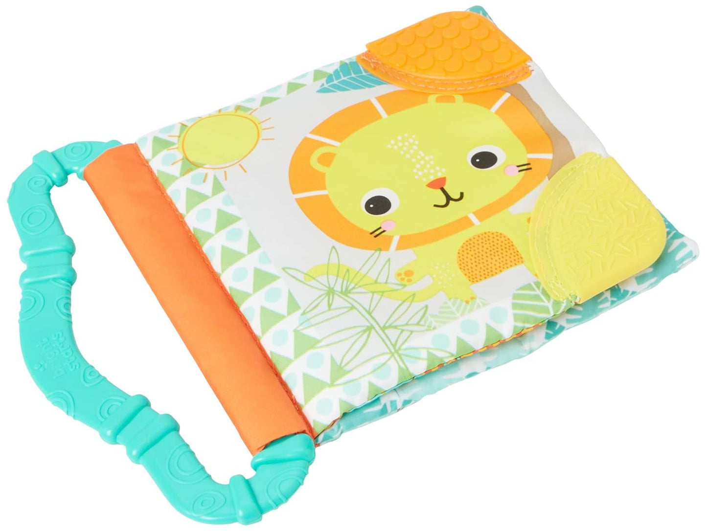 Bright Starts, Teethe & Read, Livre en tissu à hochet, jouet à saisir et livre d'images d'animaux en tissu, livre à hochet, anneau de dentition, gencives apaisantes, jouet pour bébés et tout-petits de 3 mois Jouets pour bébés Naty Shop