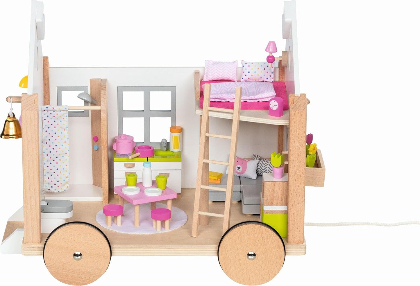 Goki 51477 - Petite maison Hygge en bois et textile pour mini poupées, maison de poupée mobile de style scandinave, 38 cm x 27 cm x 33 cm, lot de 40, à partir de 3 ans Maisons de poupées Naty Shop Titre par défaut