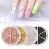 GZMAYUEN Nail Art Perles Micro Caviar pour Nägel, 0.3-3Mm Argent Doré Mini Caviar Strasssteine, Weiß Beige Mini Nägel Perlen Microperlen Décoration pour Nägel