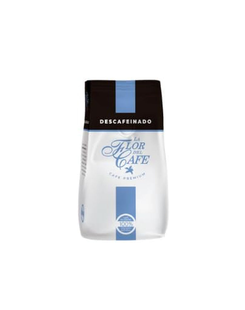 Café en grains décaféiné Flor del Café – 500 g | Légèrement décaféiné | 100% Arabica | Paquet de 20 sachets