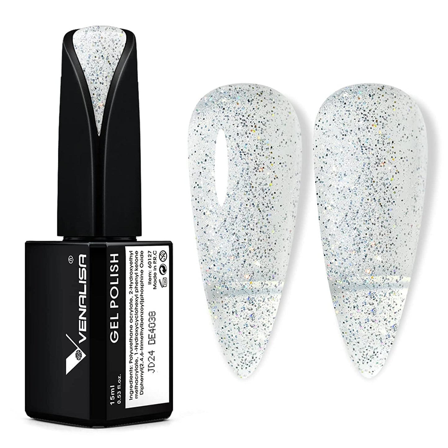 VENALISA Vernis à ongles UV orange corail 15 ml Vernis à ongles gel pour lampe à ongles UV Modèles de vernis à ongles gel orange corail transparent pour la conception des ongles à faire soi-même