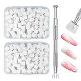 Qufiiry 200 pièces Nail Art Schwämme Mit Metallgreifer, Nagelkunst Schwammpinsel, Maniküre Zubehör Für Nägel, Um Eine Varavländ von Gradient Nail Art Patterns to Create (Blanc)