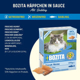 Bozita Tetra Morceaux stérilisés à la sauce au charbon de bois - 6 x 370g Nourriture humide pour chat sans céréales et sans sucre - sans OGM, avec 8,5% de protéines et 4,5% de matières grasses - de haute qualité et extrêmement savoureuse