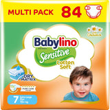 Couches pour bébés sensibles, taille 7, extra large plus (+15 kg), 14 pièces