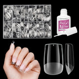 Faux ongles courts ballerine, 500 pièces, colle sur 12 tailles, ongles artificiels, Gel doux et court, couverture complète, pointes pour ongles en Gel courts S