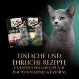 Nourriture humide Sheba pour chatons, en sachets assortis, au saumon (MSC) et poulet en sauce, multipack 40x85g