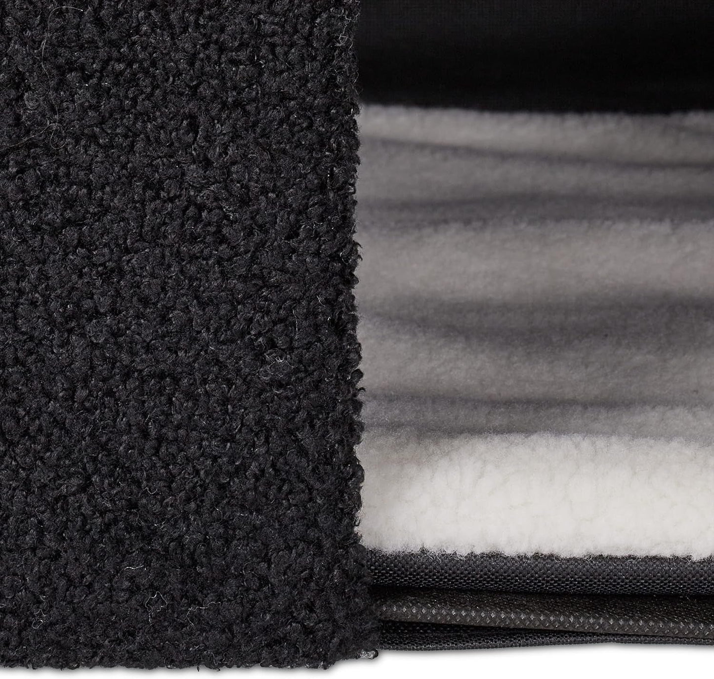 Relaxdays Katzenhöhle, pliable, 3 Liegeplätze, Katzenhaus mit Kratzfläche, HBT: 36,5x112x41 cm, Katzenversteck, schwarz
