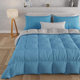 PETTI Artigiani Italiani - Couette d'hiver pour lit double, maxi, monochrome, double face, blanc, gris, 100% Made in Italy Couettes et couettes Naty Shop Bleu clair Gris Una Piazza E Mezza